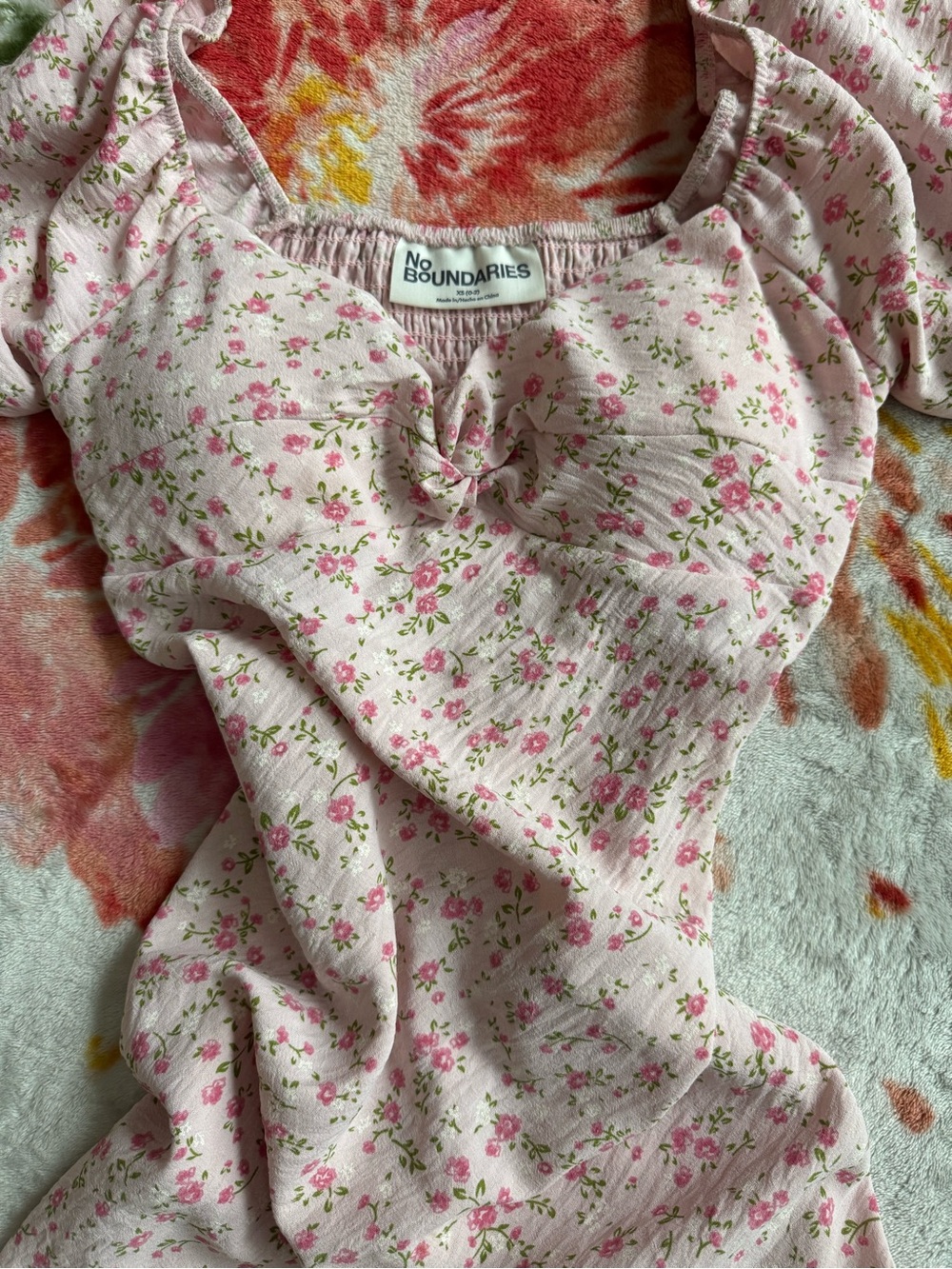 No Boundaries Pink Floral Knot-Front dress 💖